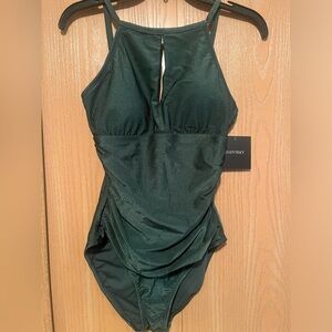 ELLEN TRACY: One Piece Swimsuit - Dark Sage
